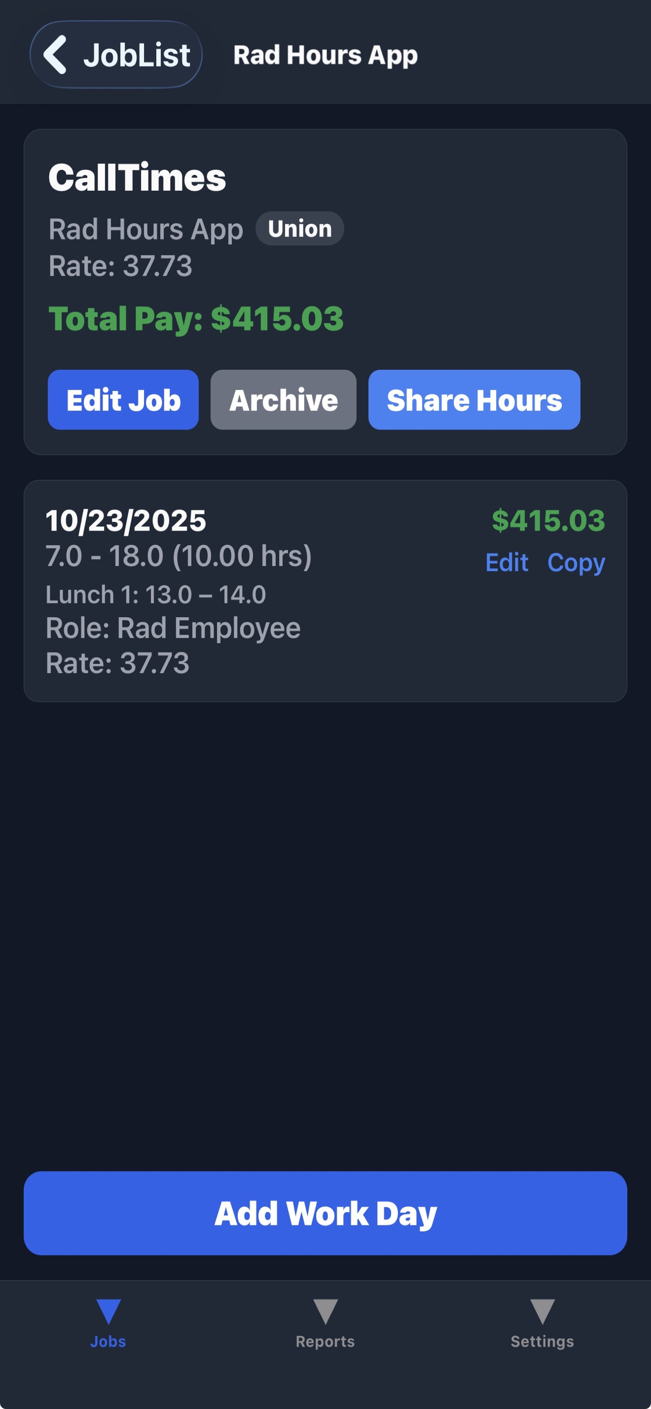 Jobs list